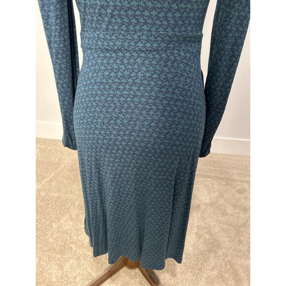 NWT Boden Camille Jersey Knit Long Sleeve Green Navy Midi Dress Size 8R - Picture 8 of 12